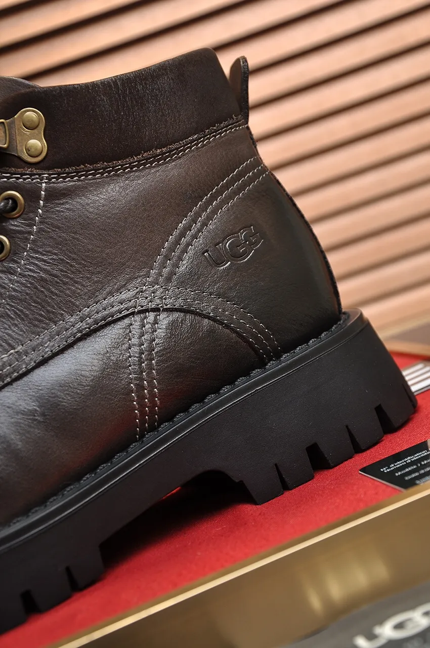 Men's shoes 💰640💶 [UGG] (full wool lining) top-end high-quality fur-in-one warm snow boots from Australia's warm luxury brand men's shoes, UGG-5877 official website synchronized, made of imported cowhide, carefully sewn...Imported rubber foam outsole (comfortable, soft, wear-resistant) The quality is really great...Exquisite workmanship, you can't put it down at first sight, available in sizes 39-44
